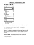Roasted Salted Cashews Nutrition Information Roasted Salted Cashews Nutrition Information