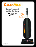 CleanMax ZM-800.6 Owners Manual CleanMax ZM-800.6 Owners Manual