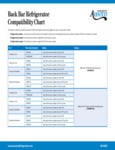 Back Bar Refrigerator Compatibility Notes 05_09_2024 Back Bar Refrigerator Compatibility Notes 05_09_2024