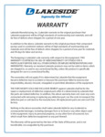 Lakeside Warranty Lakeside Warranty