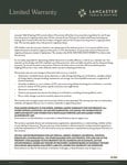 Lancaster Table & Seating Warranty Revised Feb 2022 - Final Copy Lancaster Table & Seating Warranty Revised Feb 2022 - Final Copy