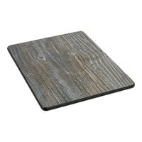 BFM Seating Tribeca 5 1/2 inch x 7 1/2 inch Rectangular Driftwood Composite Laminate Outdoor Table Top with Knife Edge - Sample