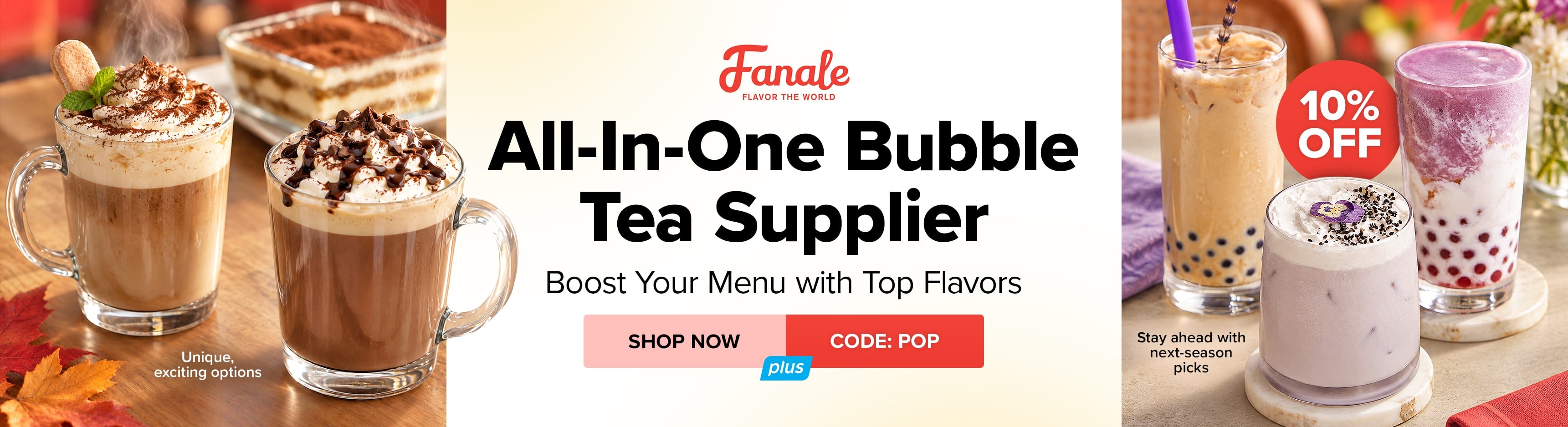 Save 10% This Week on Fanale All-In-One Bubble Tea Supplies; Use Code: POP