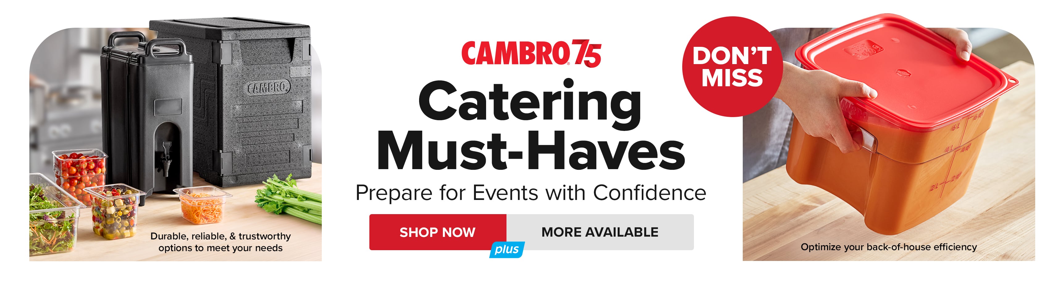 Cambro Catering Must-Haves Prepare for Events with Confidence shop now for more available