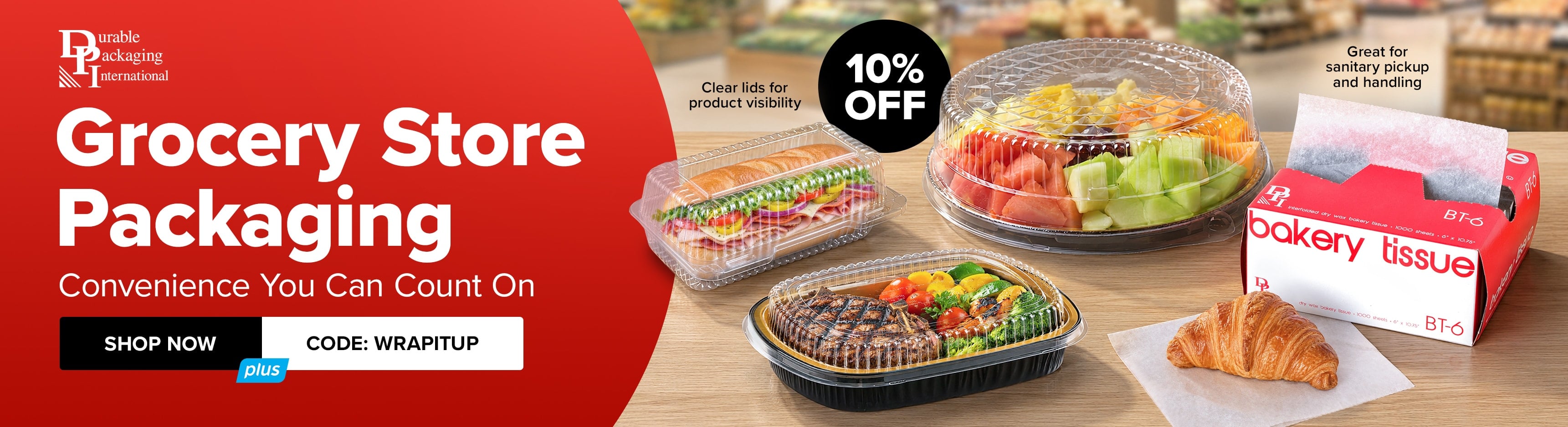 Save 10% This Week on Durable Packaging Grocery Store Packaging; Use Code: WRAPITUP
