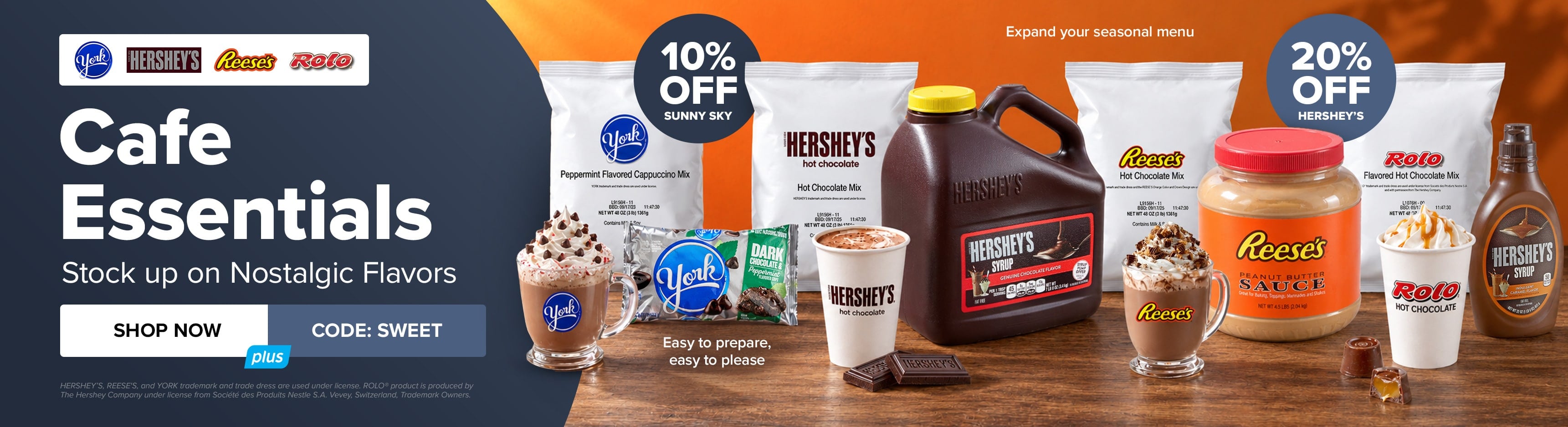 10% Off Sunny Sky & 20% Off Hershey's Cafe Essentials - Stock up on Nostalgic Flavors - Use Code: SWEET - Shop Now