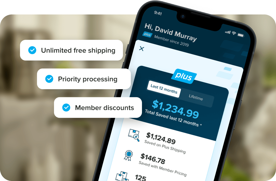 Showing plus page on app with the different benefits it offers