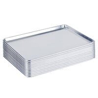 Choice Full Size 19 Gauge 18 inch x 26 inch Wire in Rim Aluminum Bun Pans / Sheet Pans - 12/Case