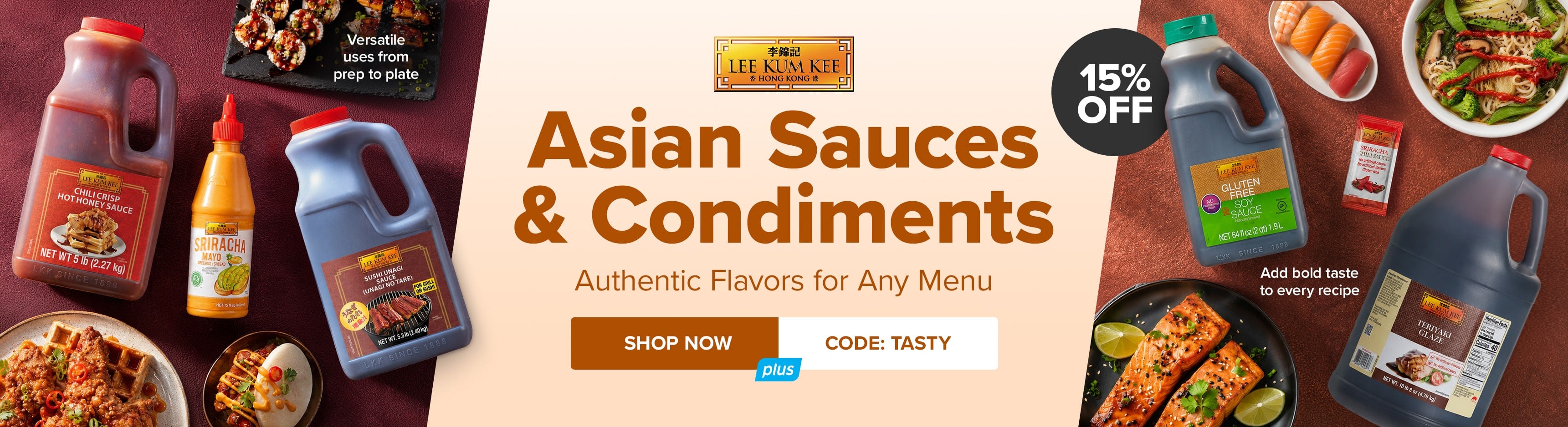 15% Off Lee Kum Kee Asian Sauces & Condiments - Authentic Flavors for Any Menu - Use Code: TASTY