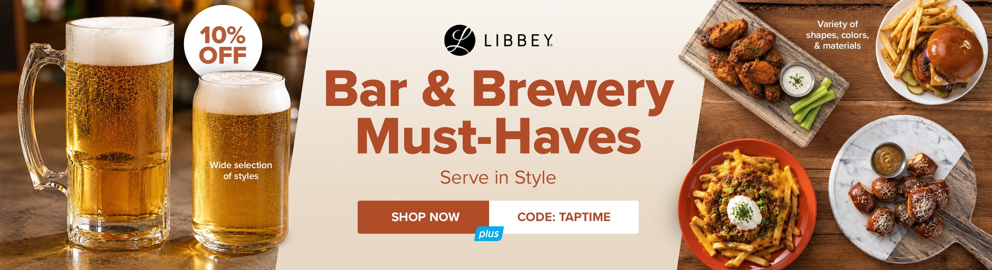 10% Off Libbey Bar & Brewery Must-Haves - Serve in Style - Use Code: TAPTIME